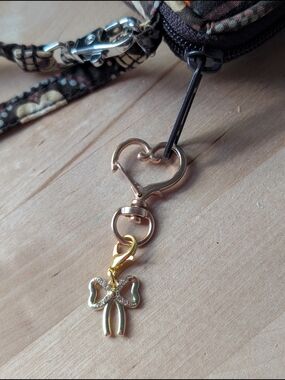 Dainty Gold Toned Bow Bag Charm/Zipper Pull/Keychain